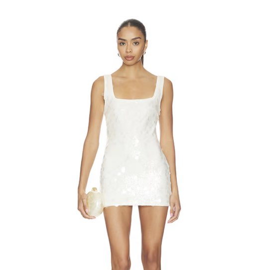 Revolve White Sequin Mini Dress