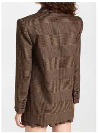 Brown Plaid Blazer and Pleated Mini Skirt Set