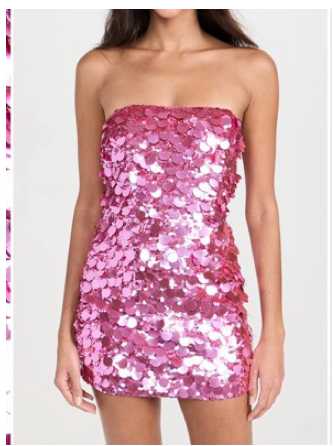 Pink Sequin Strapless Mini Dress
