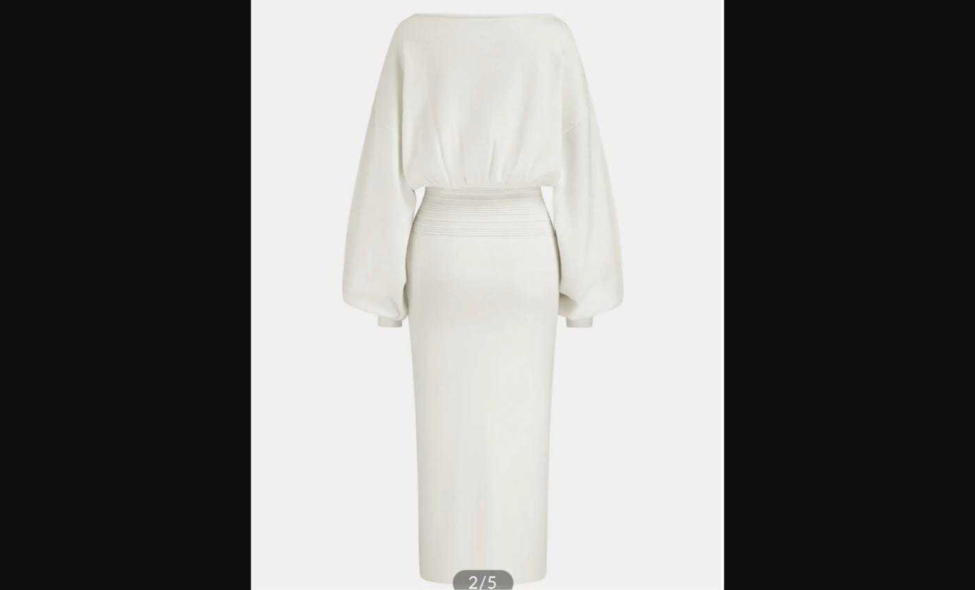 Elegant Ivory Midi Dress