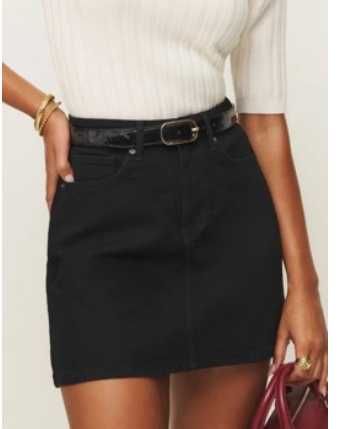 Black Denim Mini Skirt