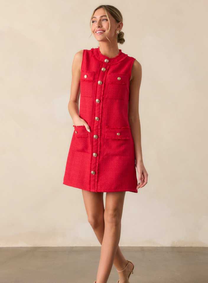 Red Tweed Dress