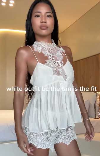White Lace Camisole and Shorts Set
