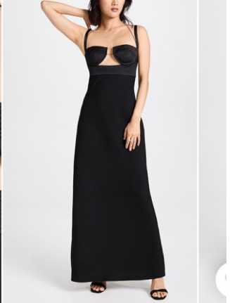 Black Bustier Cutout Maxi Dress