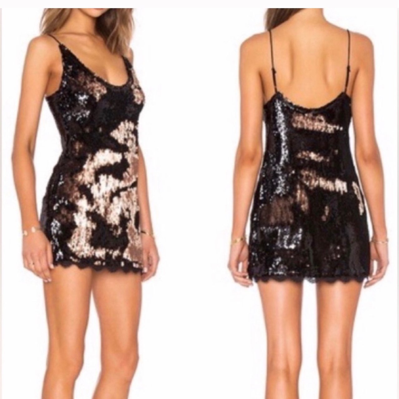 Double Sequin Slip Mini Dress