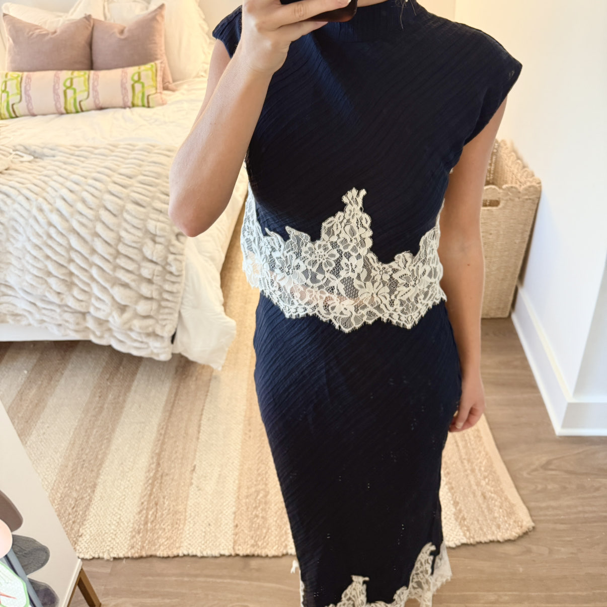 Zara Navy Lace Set