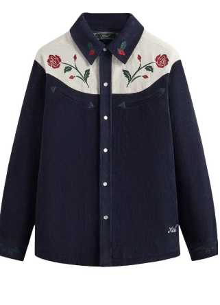 Embroidered Western Corduroy Shirt