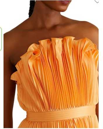Peach Pleated Tiered Midi Dress