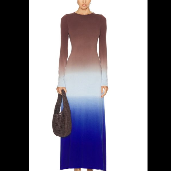 Solid and Striped Ombré long sleeve knit dress