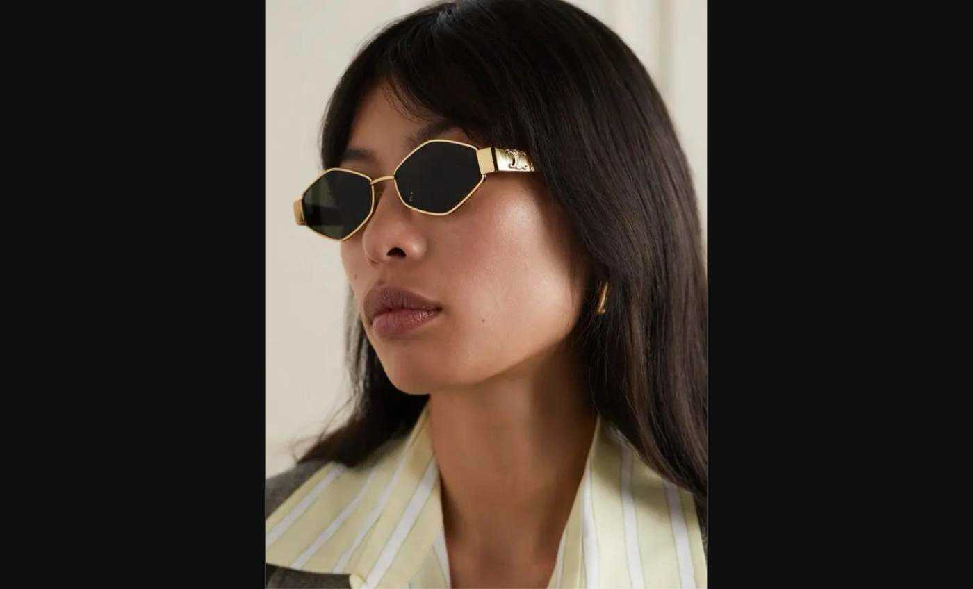 Celine Paris Gold Octagonal Sunglasses