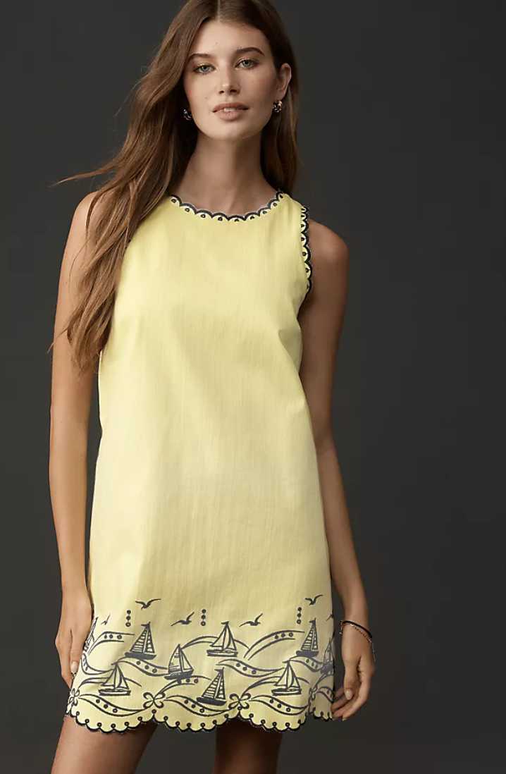 yellow anthropologie dress