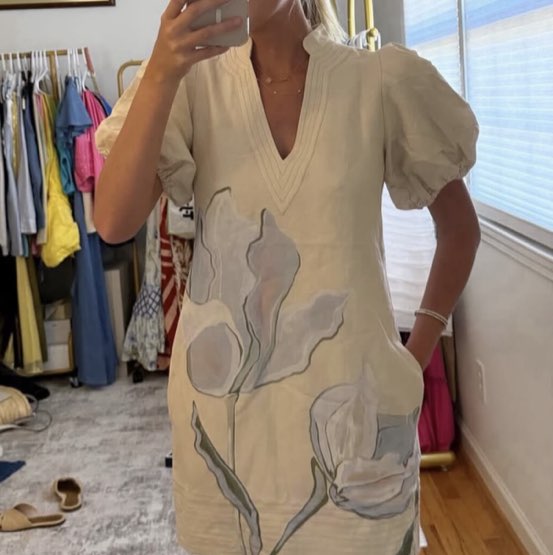 Emily McCarthy Floral Puff Sleeve Mini Dress