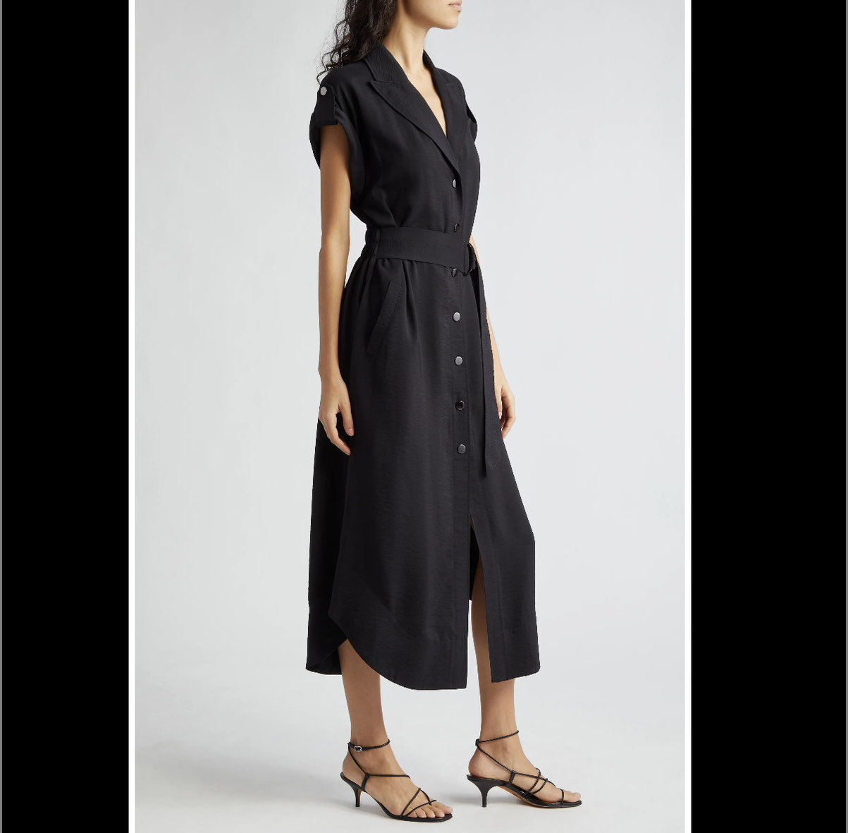 Ramy Brook Celia Belted Midi Dress Black
