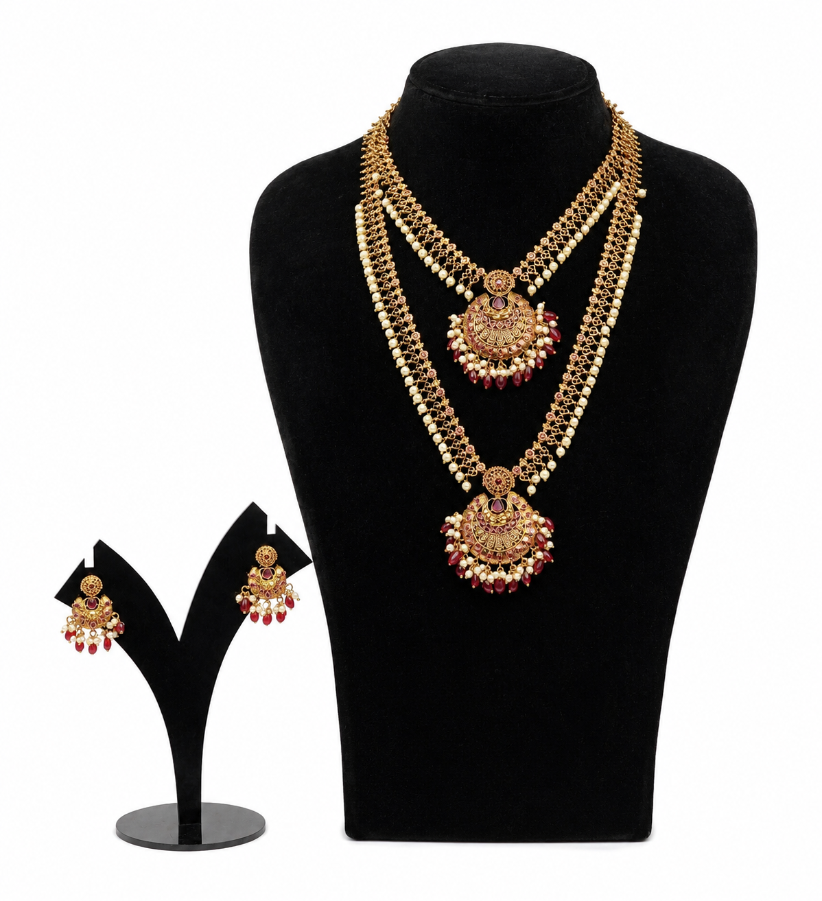 RJ012 Anvitha Antique Bridal Necklace Set