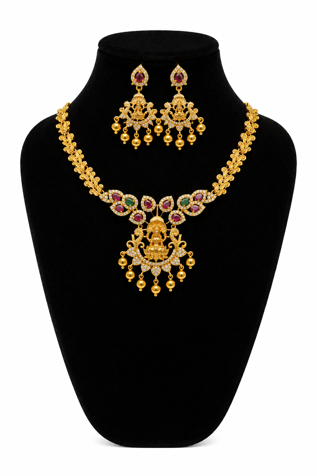 RJ068 South Indian Lakshmi Temple Necklace