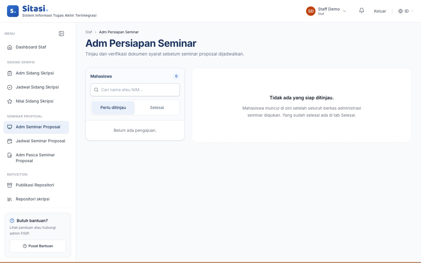 Halaman Adm Persiapan Seminar
