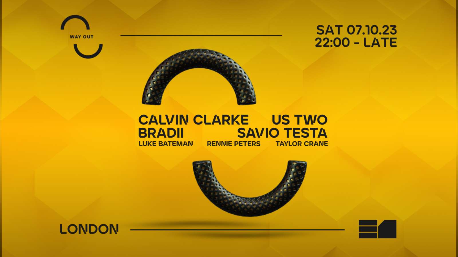 Way out: Calvin Clarke, US TWO, BRADII, Savio Testa E1