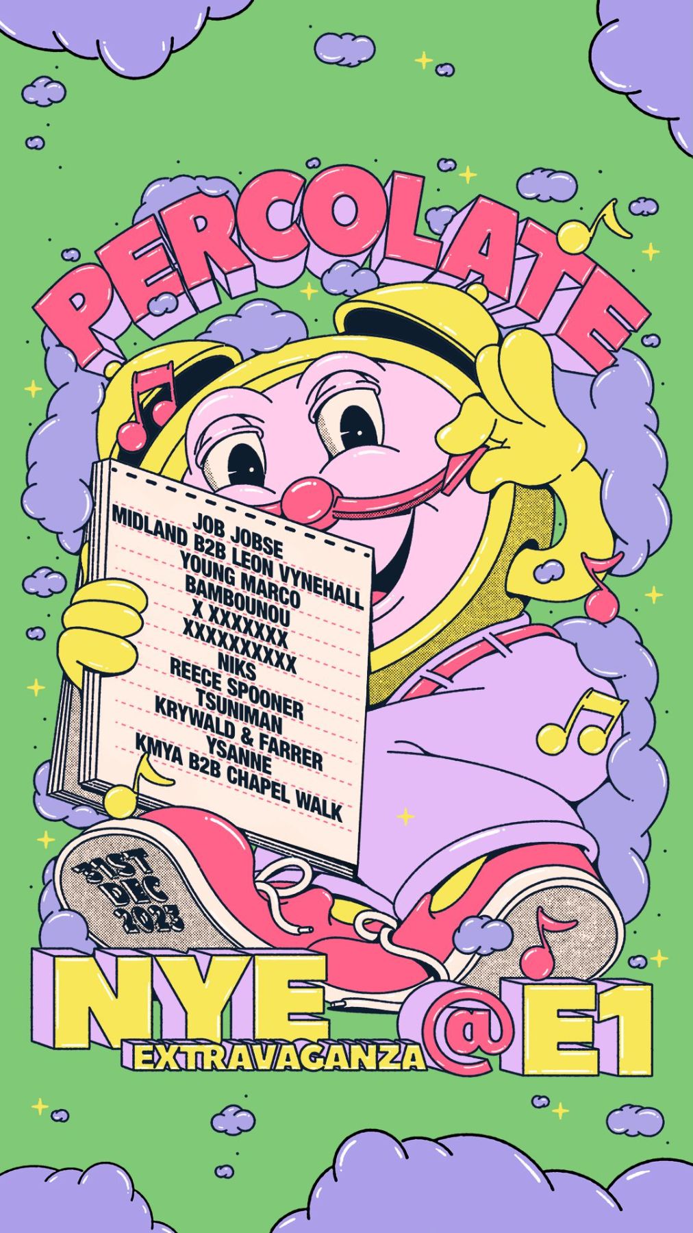 E1 X Percolate NYE : Job Jobse, Midland, Leon Vynehall, & more E1