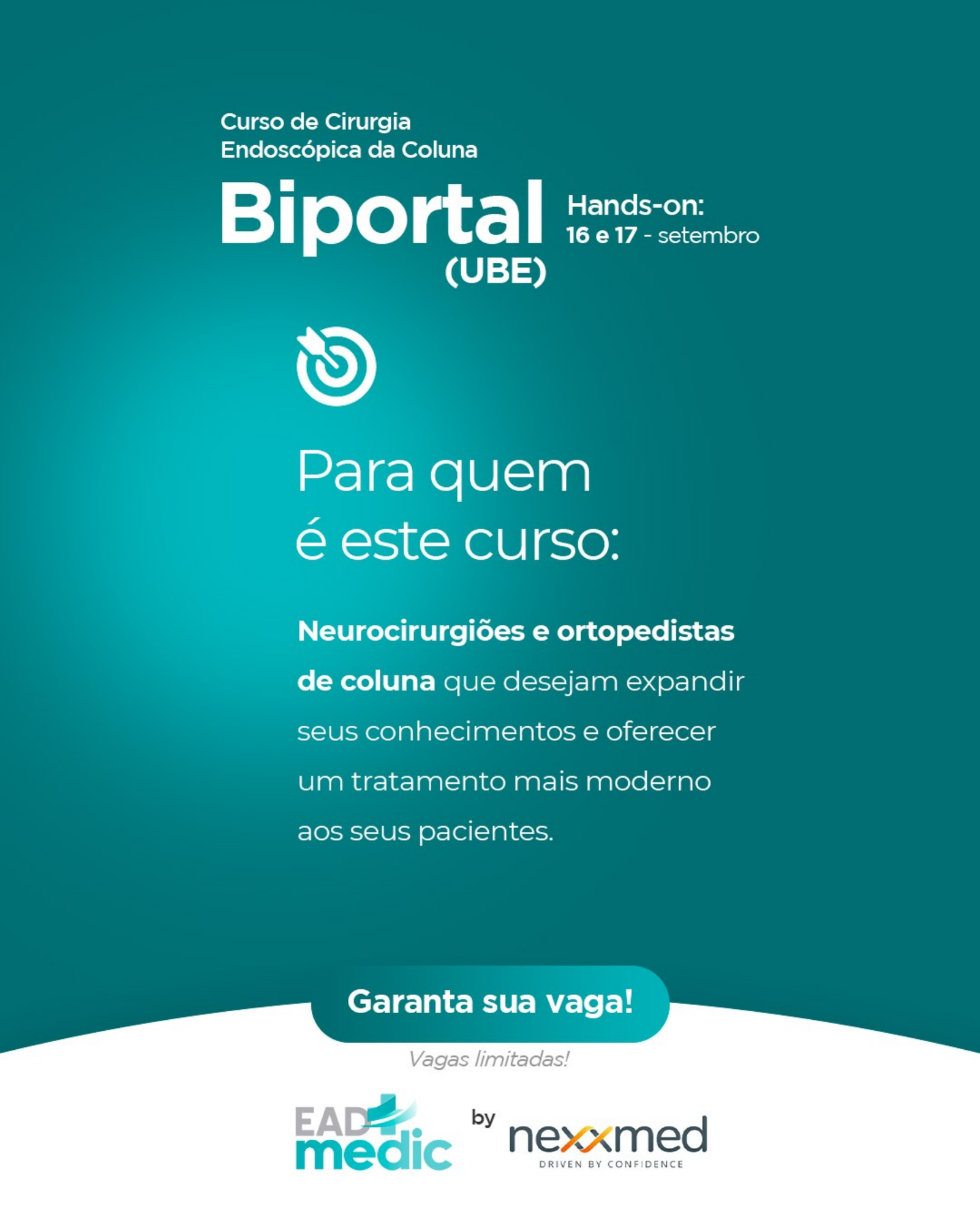 Curso indicado para neurocirurgiões e ortopedistas de coluna que desejam expandir seus conhecimentos.