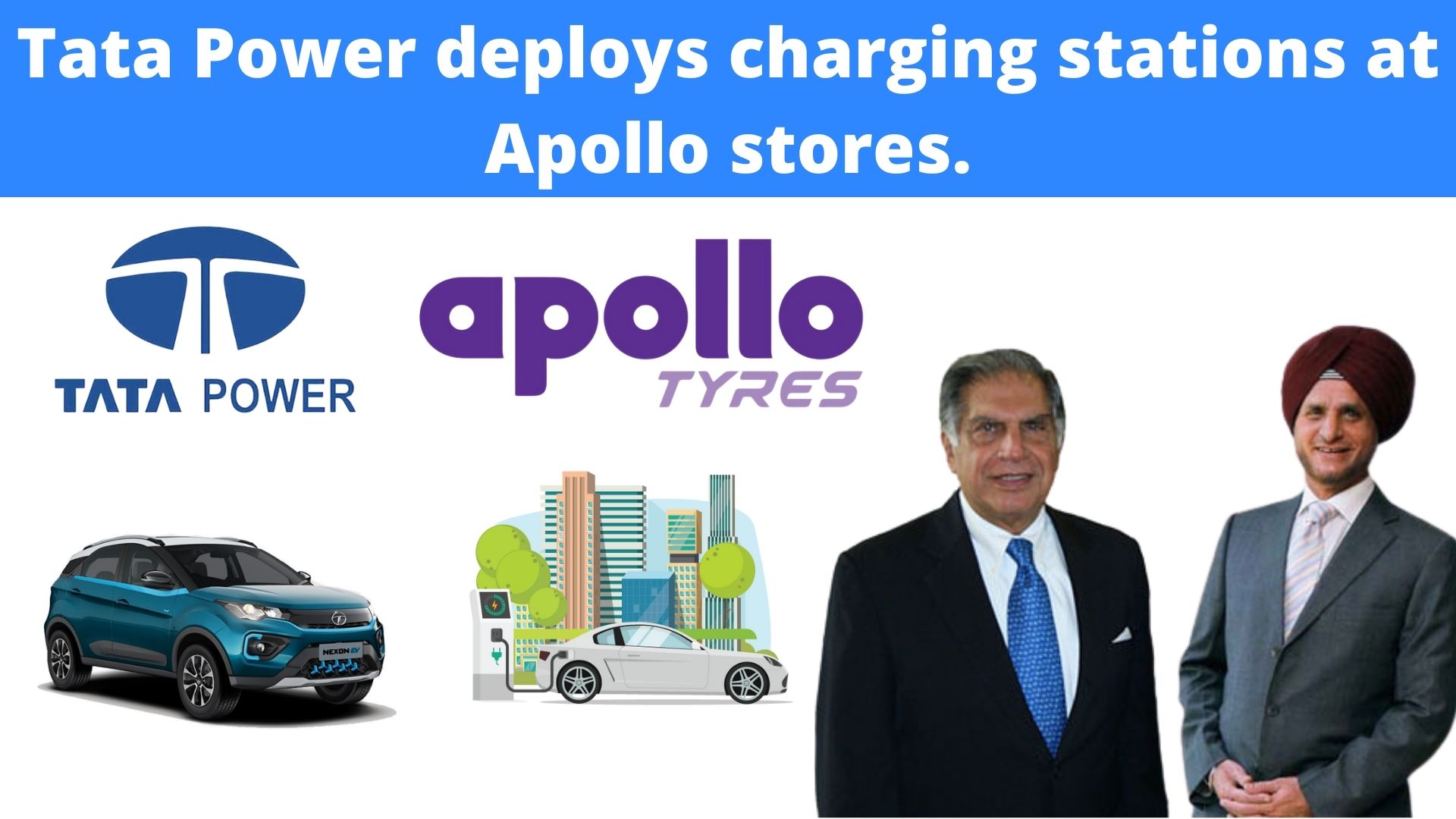 Tata Power company deploys electric vehicle charging points at Apollo Tyres retail outlets.