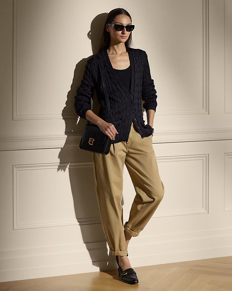 Fallon Pleated Cotton Chino Pant