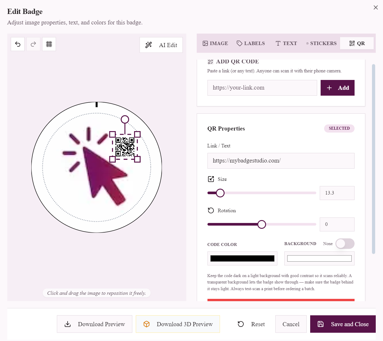 QR Code Badges: Make Scannable Name Badges and Event Pins
