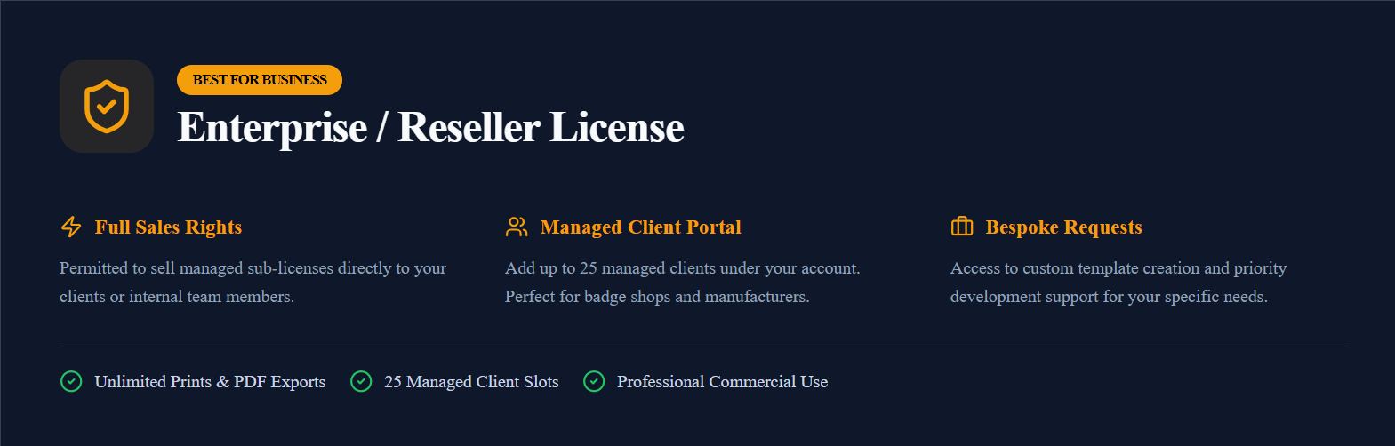 The Enterprise Reseller License: Sell a Badge Designer Under Your Own Brand