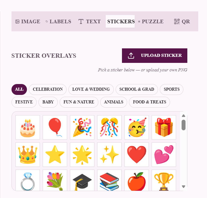 Add Stickers to Your Badges — 97 Built-In Designs