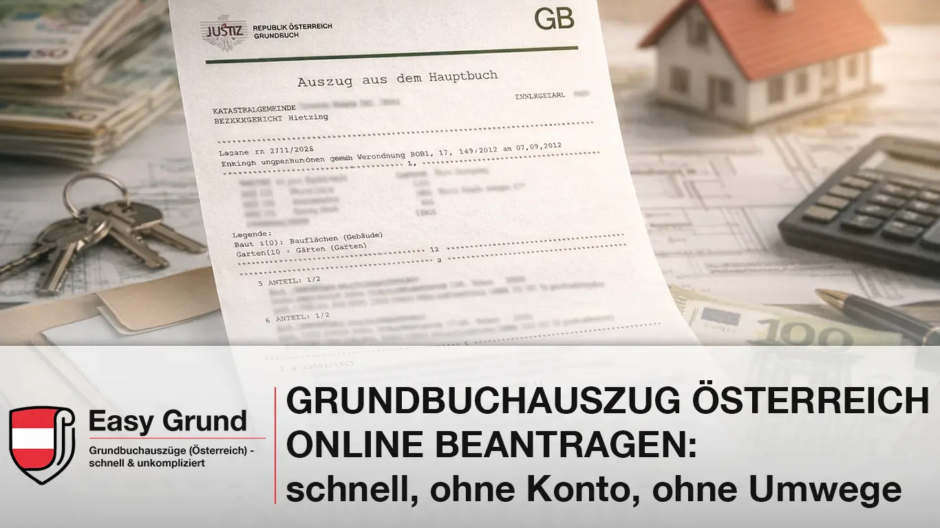 Grundbuchauszug Österreich online beantragen: schnell, ohne Konto, ohne Umwege