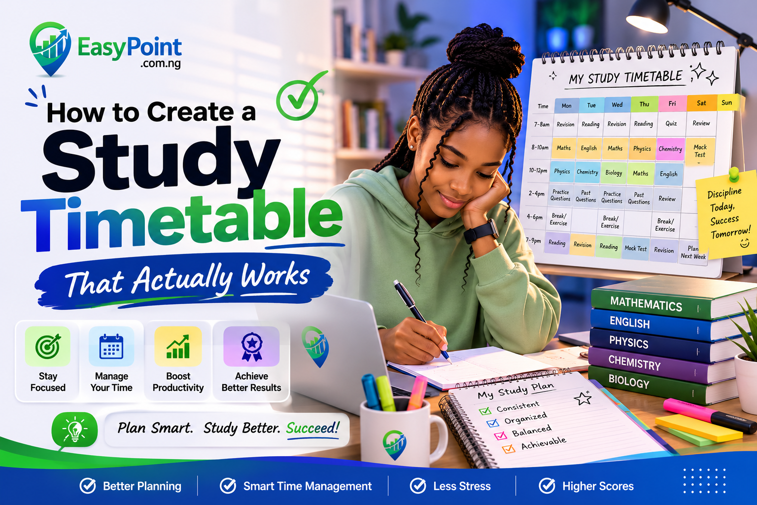 From above crop anonymous African American female student writing weekly report with pencil