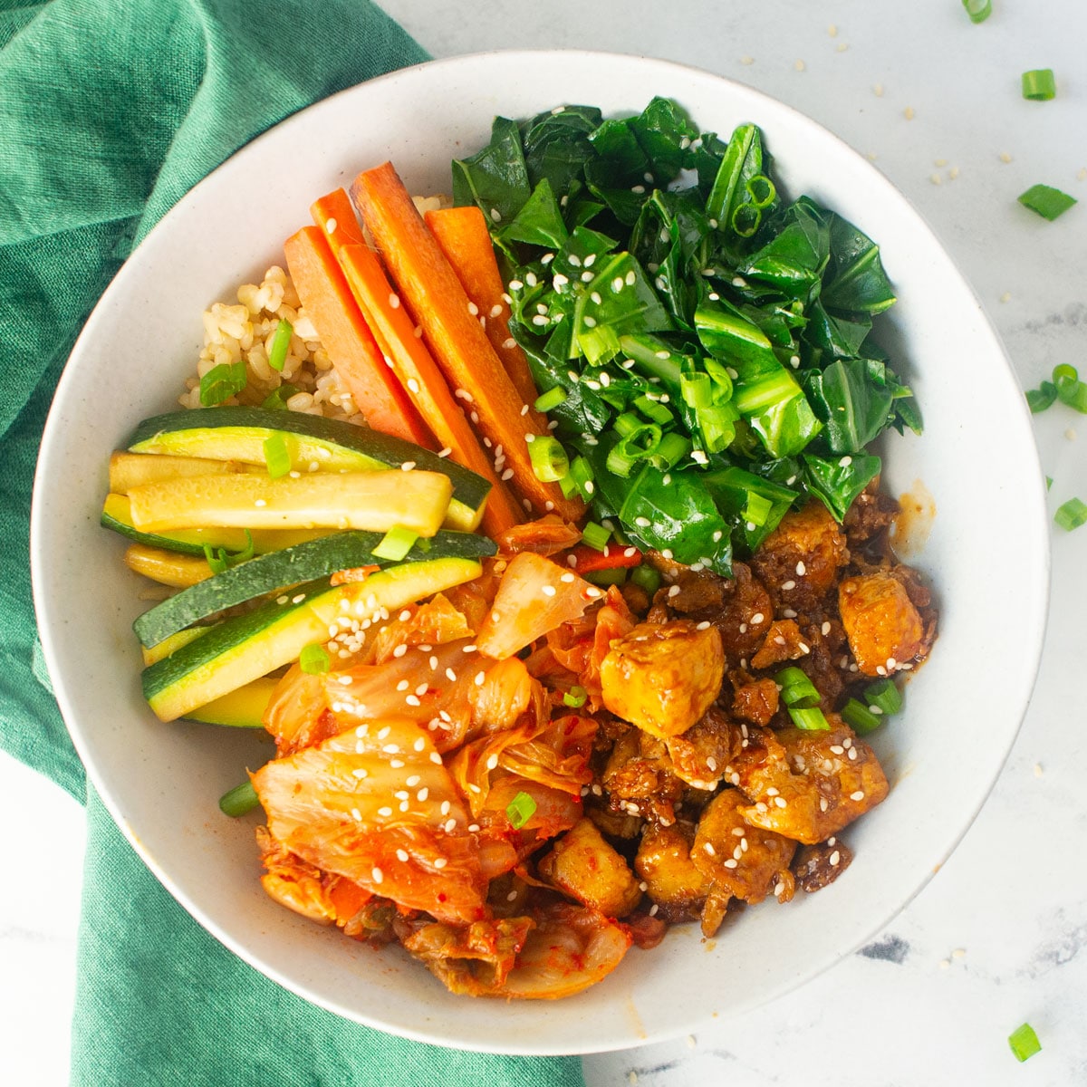 veggie dish on white ceramic plate
