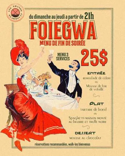 Late-night menu at Foiegwa