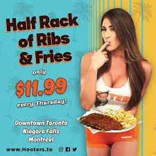 $11.99 Half Rack & Fries at Hooters