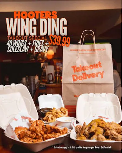 40 Wings Takeout Special at Hooters