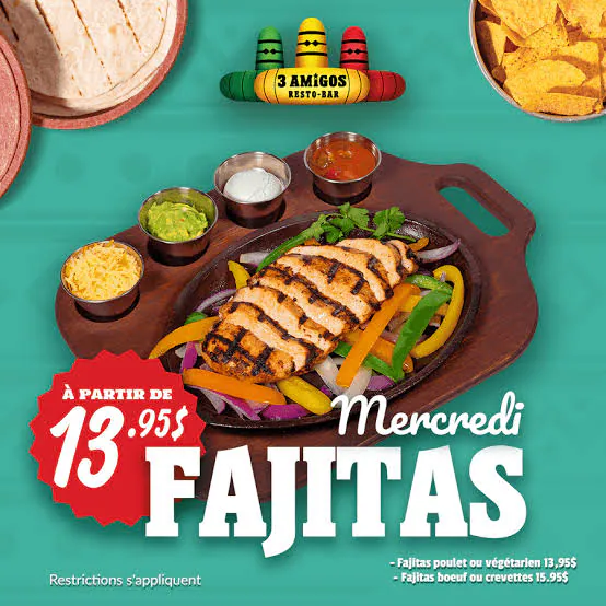 Wednesday Fajita at 3 Amigos