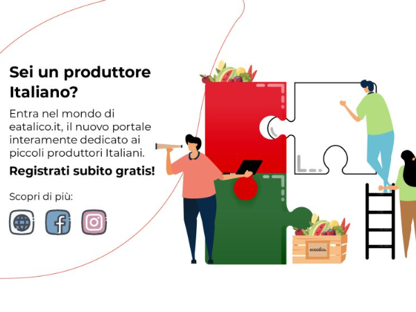 Sei un produttore Italiano? Vendi Gratis su eatalico.it Marketplace!