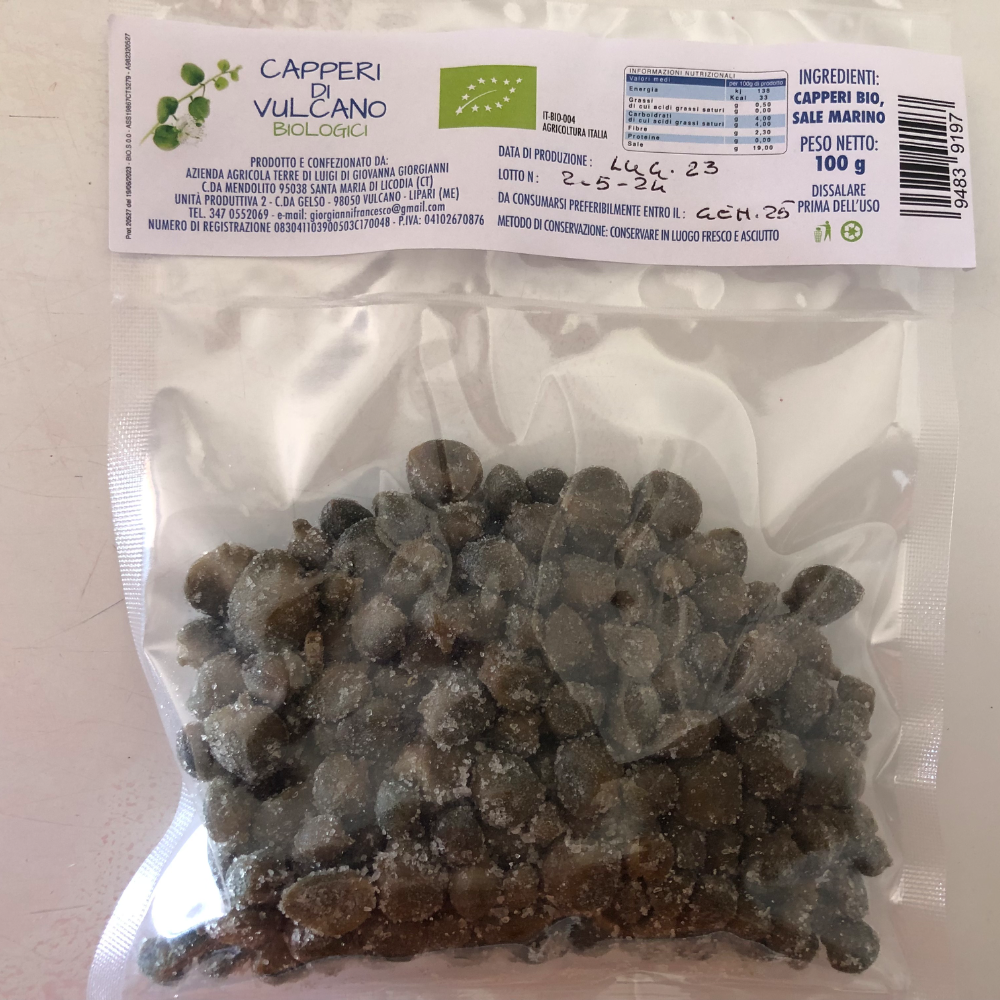 Capperi di Vulcano Biologici al Sale - 100g