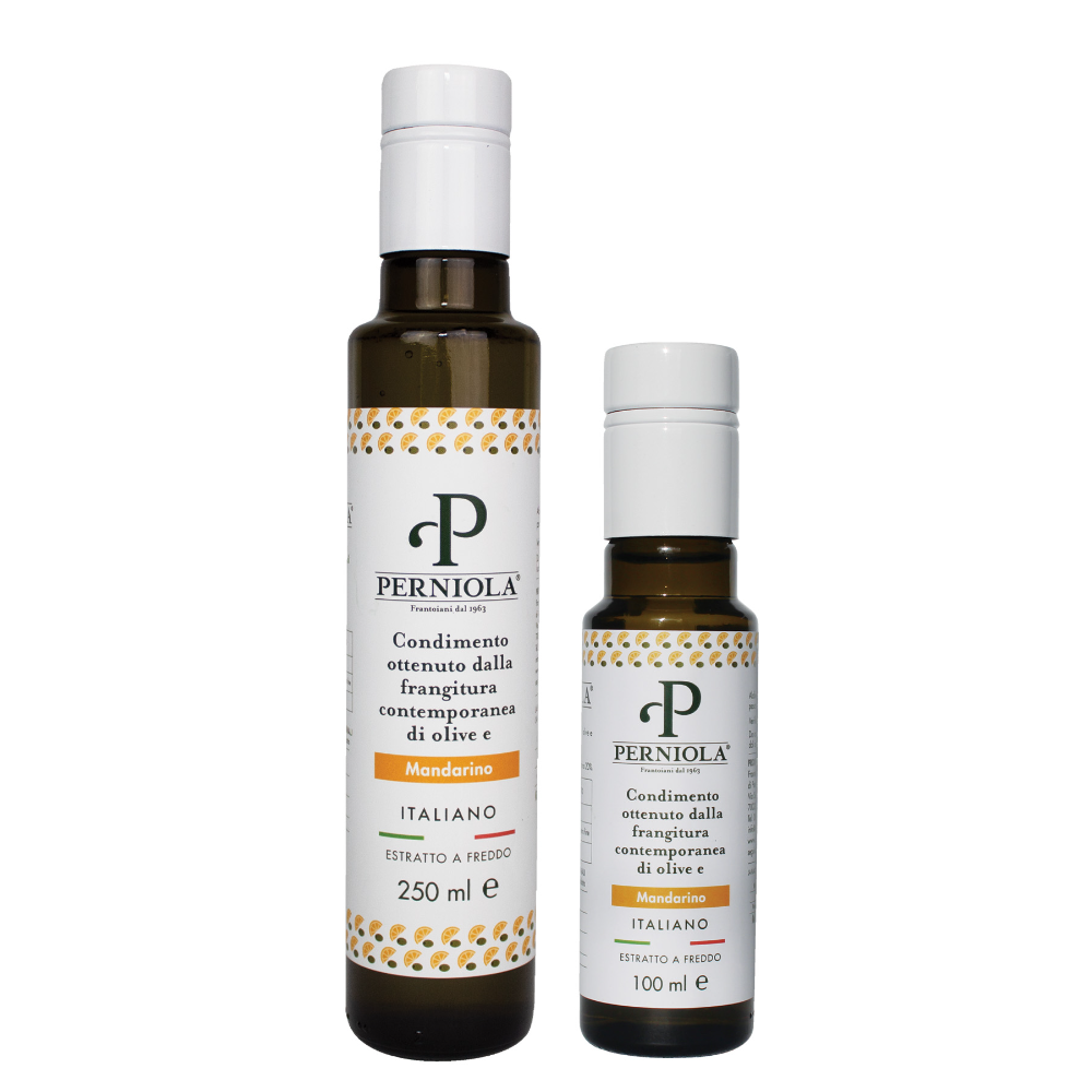 Olio Aromatizzato al Mandarino in Bottiglie di Vetro da 100ml o 250ml