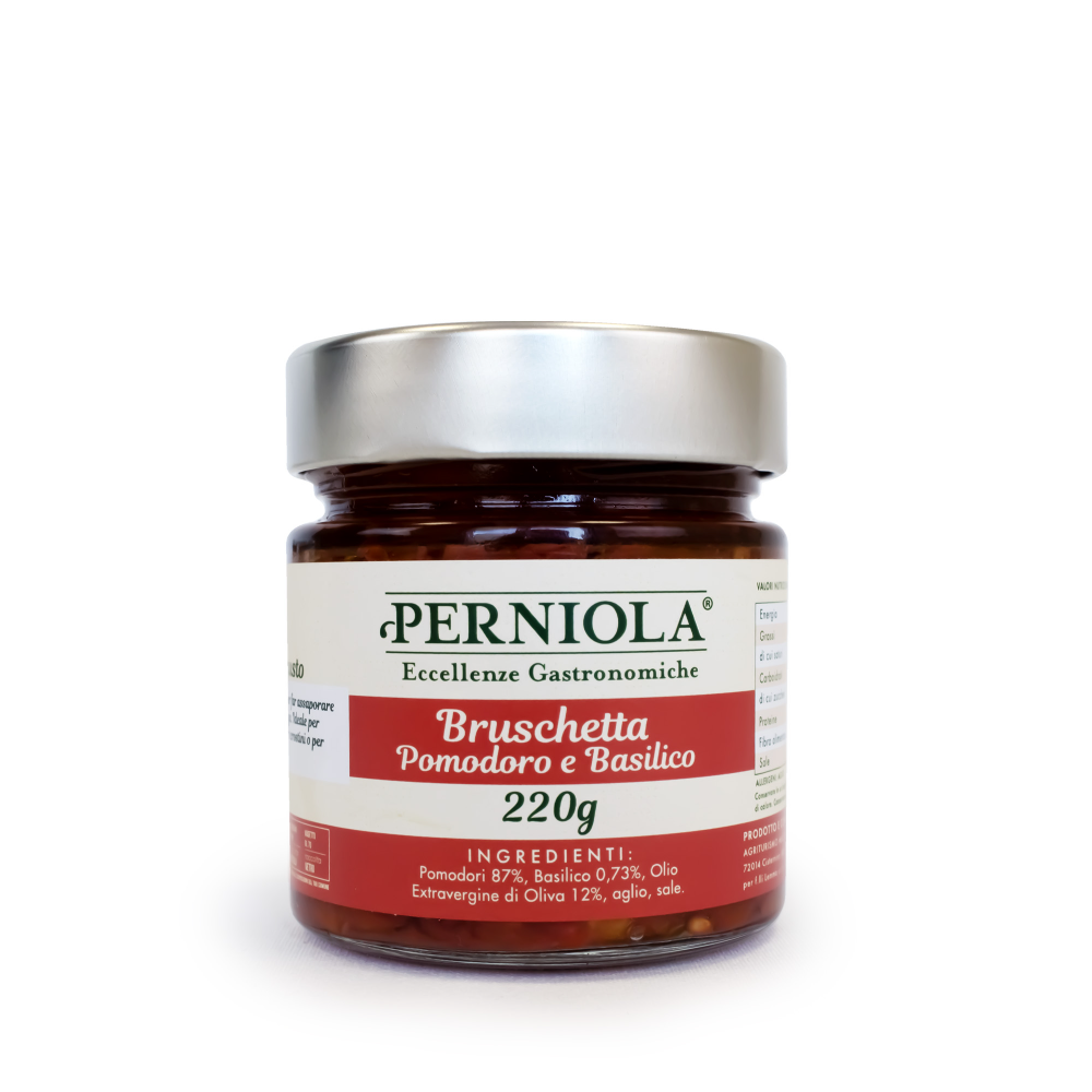 Condimento per Bruschetta al Pomodoro e Basilico Sottolio - 220g