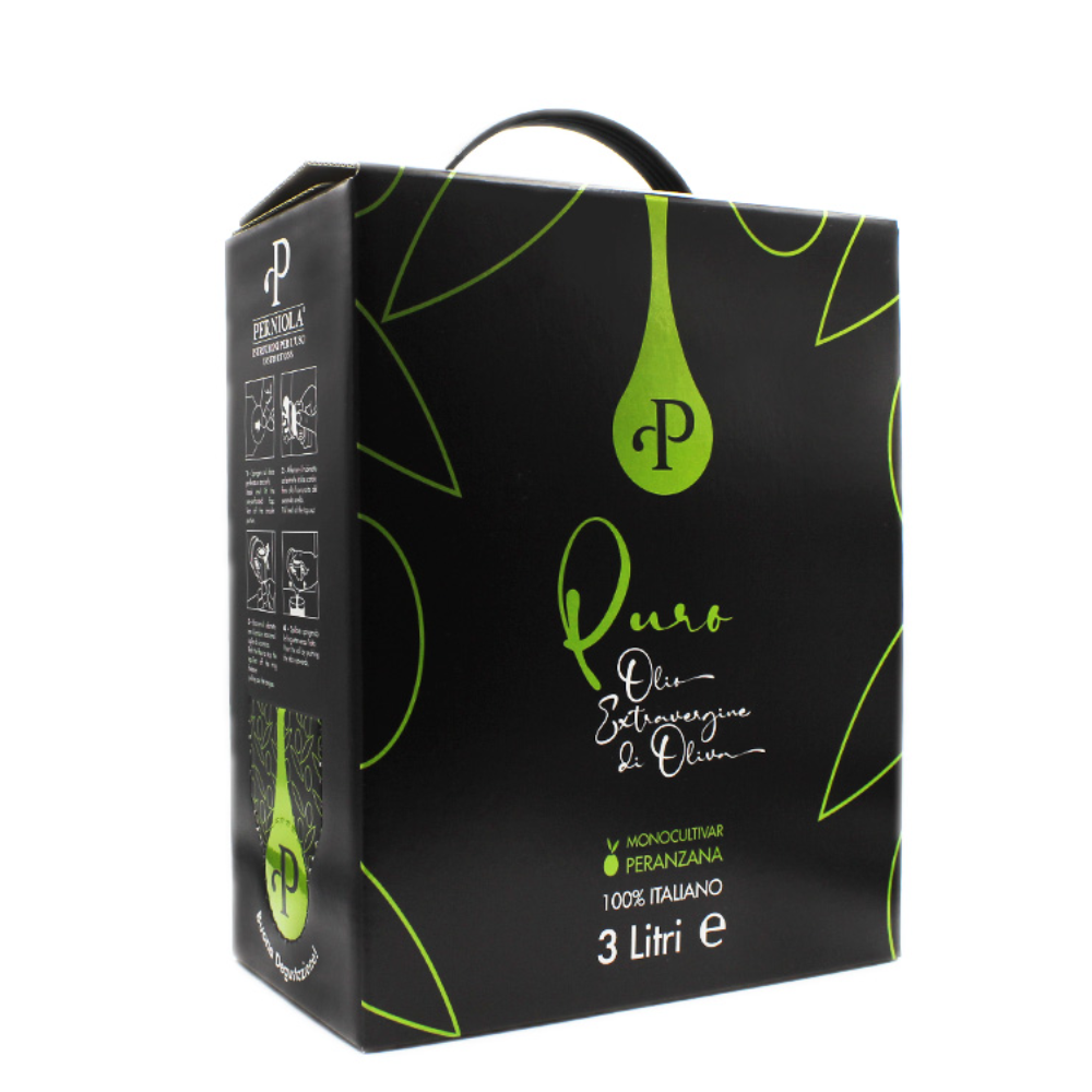Bag in Box di Olio Extra Vergine di Oliva Monocultivar Peranzana da 3 Litri o 5 Litri