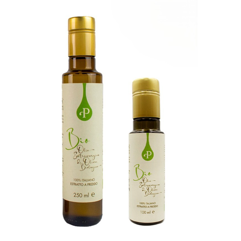  12 Pezzi di Olio Extravergine di Oliva Biologico in Bottiglia da 100ml o 250ml 