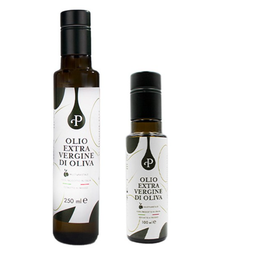 12 pezzi di Olio Extravergine di Oliva Multivarietale in Bottiglia da 100ml o 250ml
