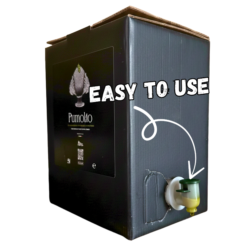 Bag in Box da 5 Litri - Olio Extravergine Filtrato Monovarietale di Peranzana Pugliese Estratto a Freddo - Campagna di raccolta 2025/2026