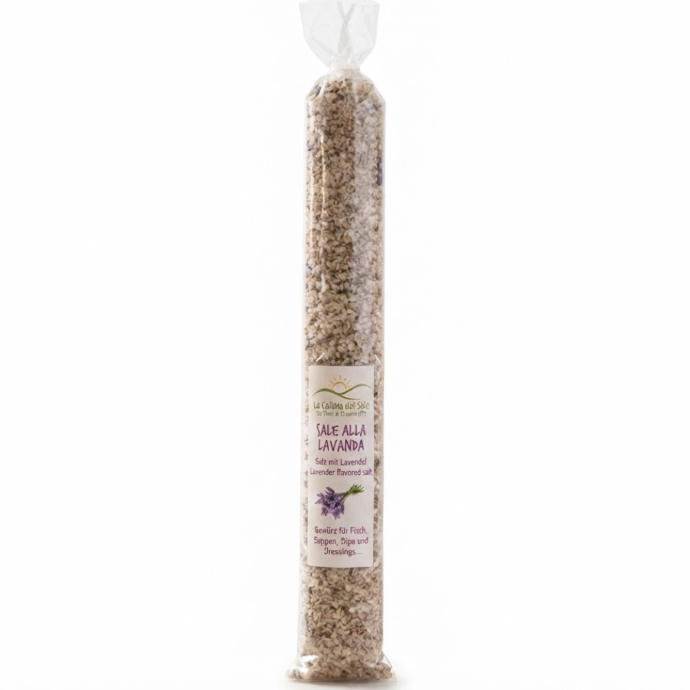 Sale Marino di Trapani con Fiori e Semi di Lavanda - 300g