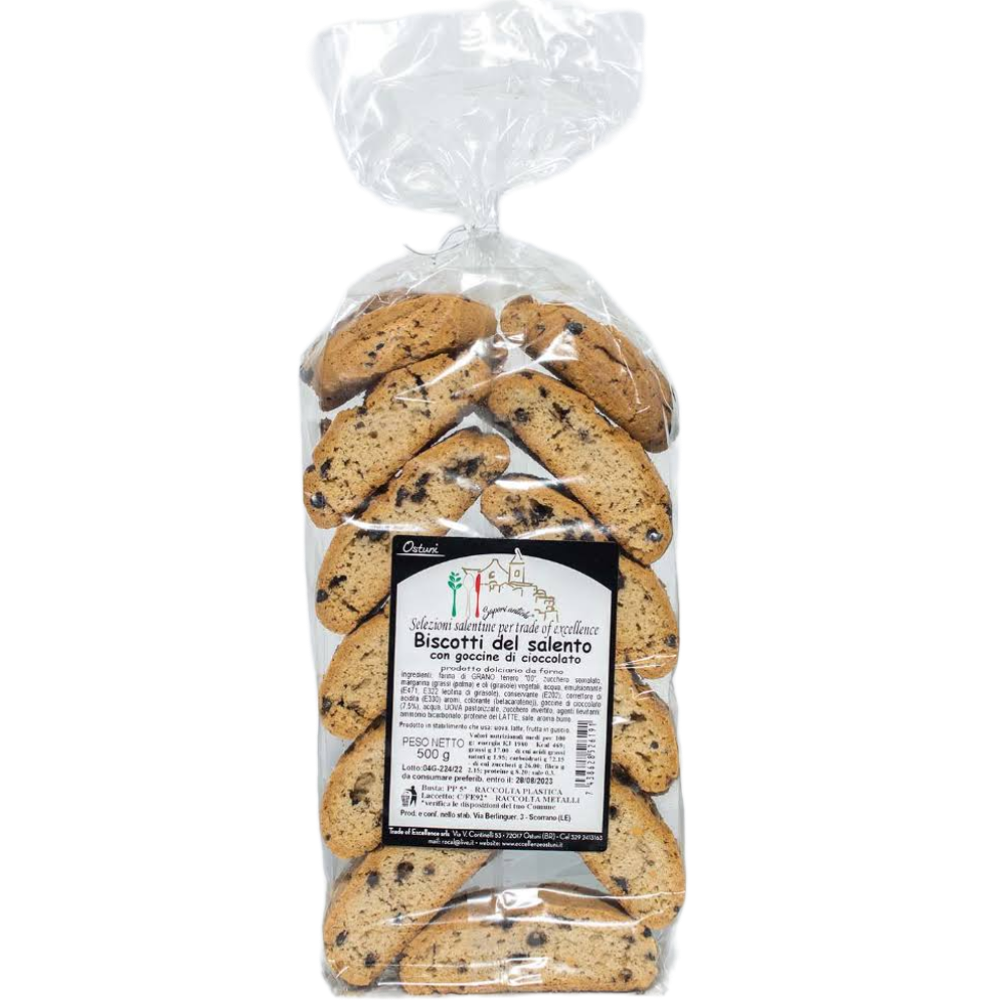 6Kg di Biscotti Salentini con Gocce di Cioccolato - 12 Pezzi da 500g