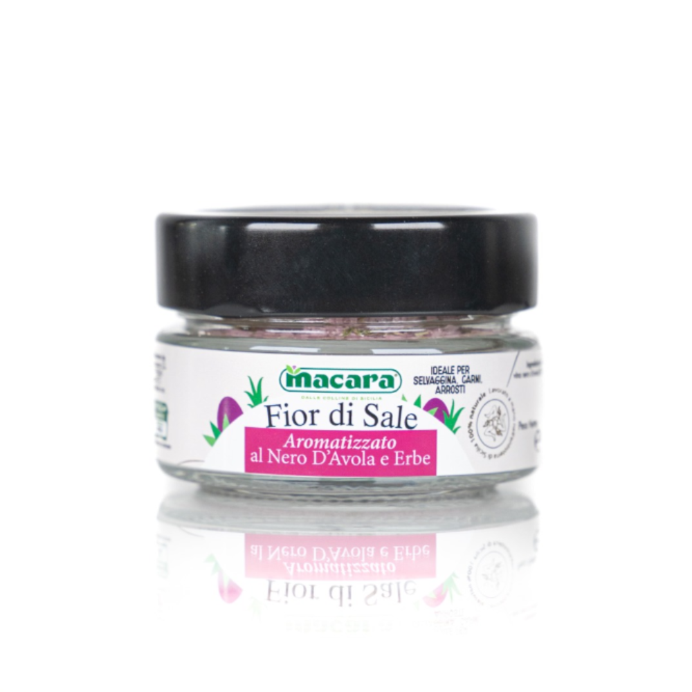 Sale Marino Aromatizzato al Nero D'Avola ed Erbe Aromatiche Siciliane - 90g