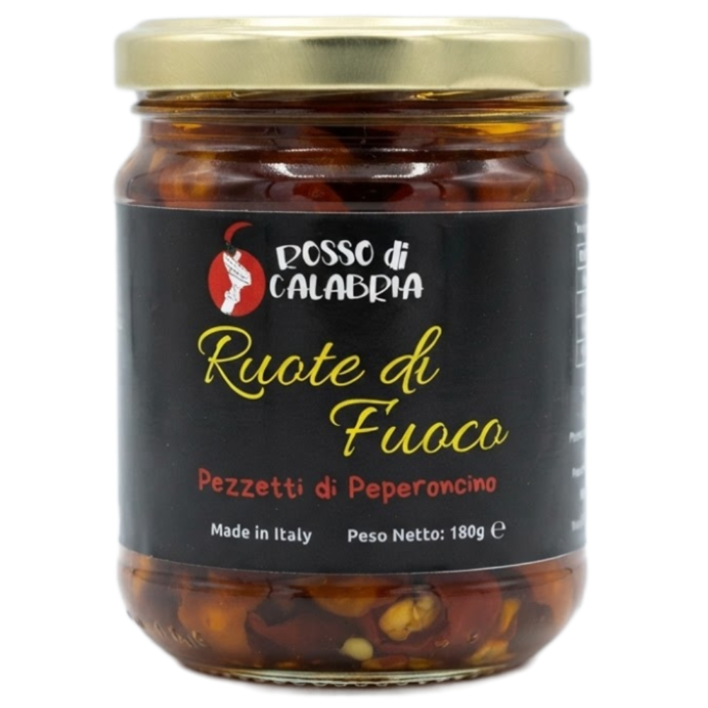 1Kg di Pezzetti di Peperoncino Calabrese "Ruote di Fuoco" - 6 Pezzi da 180g