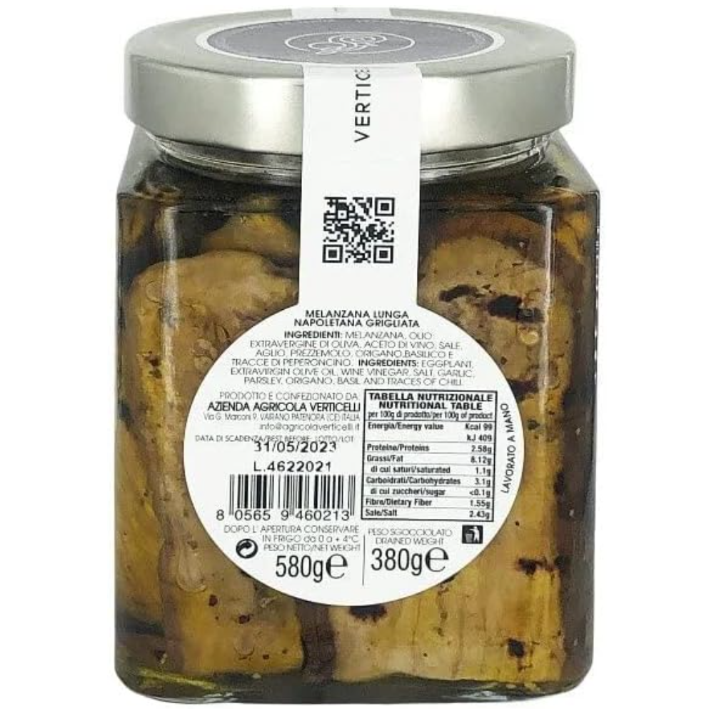 Melanzane Lunghe Napoletane Grigliate in Olio EVO - 180g, 580g o 1,7Kg