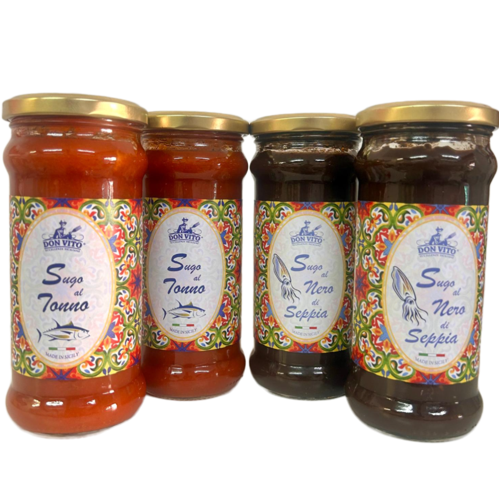  Sugo al Tonno e Sugo al Nero di Seppia - 4 Vasetti da 350g