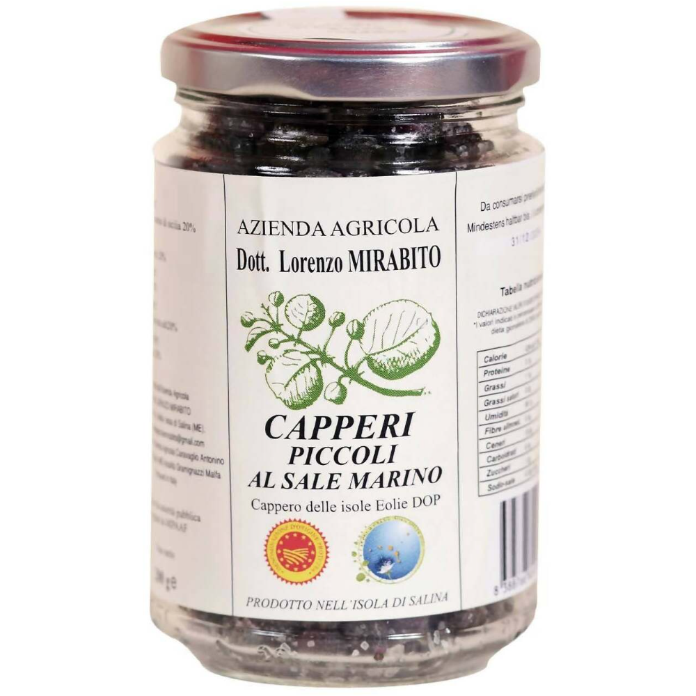 Capperi Piccoli di Salina (Isole Eolie DOP) al Sale Marino - 200g
